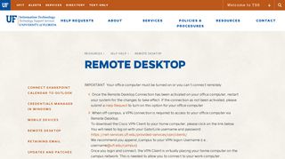 Remote Desktop - Technology Support Services - UFIT