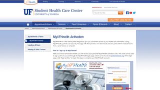 MyUFHealth Activation » Student Health Care Center » College of ...