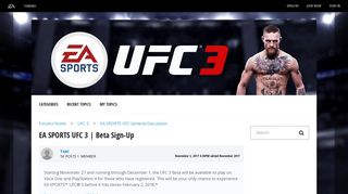 EA SPORTS UFC 3 | Beta Sign-Up — EA Forums
