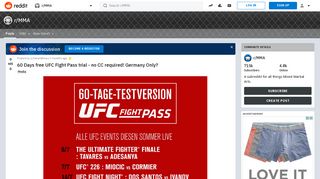 60 Days free UFC Fight Pass trial - no CC required! Germany Only ...