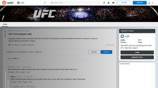UFC 234 presale code : ufc - Reddit