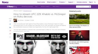 How to stream UFC 229: Khabib vs. McGregor on Roku devices