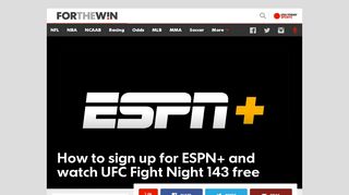 How to sign up for ESPN+ and watch UFC Fight Night 143 free