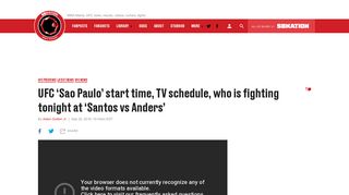 UFC 'Sao Paulo' start time, TV schedule, who is fighting tonight at ...
