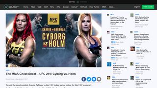 The MMA Cheat Sheet – UFC 219: Cyborg vs. Holm - Action Network