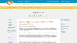 Your Credit Score Can Affect Your Auto Insurance Rates - UFCU