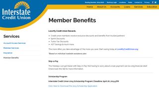 Member Rewards - Interstate Credit Union