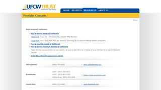 Provider Contacts - UFCWTrust