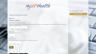 MyUFHealth - Signup Page