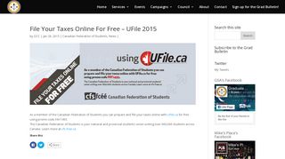 File Your Taxes Online For Free – UFile 2015 | Carleton University ...