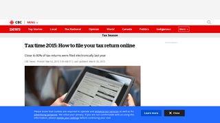 Tax time 2015: How to file your tax return online | CBC News - CBC.ca