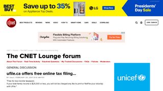 ufile.ca offers free online tax filing... - Forums - CNET