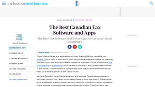 Best Canadian Tax Software and Apps - The Balance Small Business