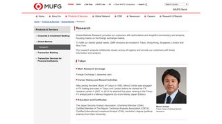 MUFG; Research | Products and Services | MUFG Bank