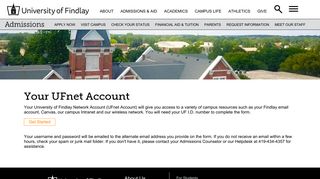 UFNet Account - University of Findlay