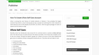 ufone self care - SimsPK