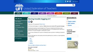 Having trouble logging in? | United Federation of Teachers - UFT