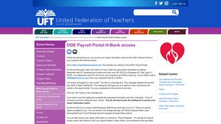 DOE Payroll Portal H-Bank access | United Federation of Teachers - UFT