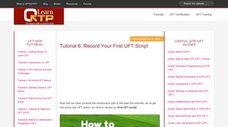 Tutorial 6: Record Your First UFT Script | Learn QTP (UFT)