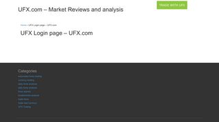 UFX Login page – UFX.com | UFX.com - Market Reviews and analysis