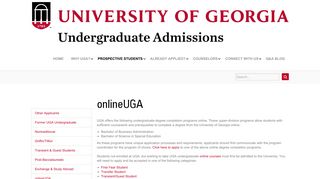onlineUGA - UGA Undergraduate Admissions - University of Georgia