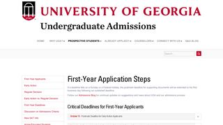 First-Year Application Steps - UGA Undergraduate Admissions