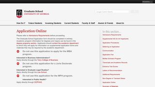 UGA Grad Studies | Application Online