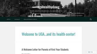 Welcome to UGA…and its health center! – ugahealthydawg
