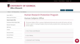Human Subjects Office, Human Research Protection Program, Office ...