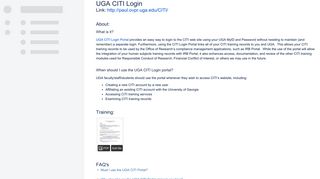 UGA CITI Login - Office of Research - GeaR - Confluence - Atlassian