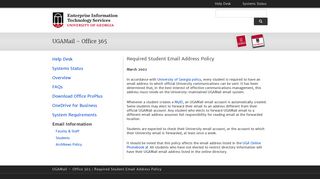 Required Student Email Address Policy | UGAMail – Office 365