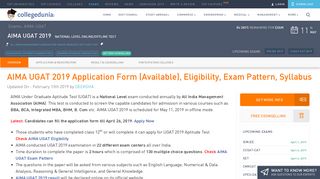 AIMA UGAT 2019 Eligibility, Application Process, Exam Pattern and ...