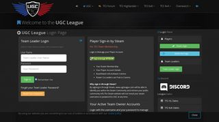 Team Leader login - UGC League Gaming
