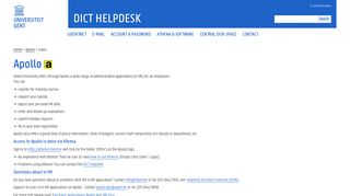 Apollo - DICT Helpdesk - Universiteit Gent