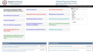 Bangalore University | Online Payment Portal