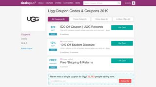 $20 OFF Ugg Coupons, Promo Codes February 2019 - DealsPlus