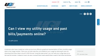 Can I view my utility usage and past bills/payments online? - UGI Utilities