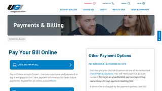 One Time Payments - UGI Utilities