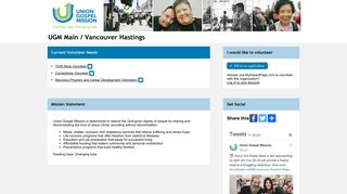 MyVolunteerPage - UGM Main / Vancouver Hastings