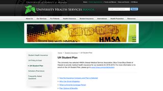 UH Student Plan | Student Insurance | University Health Services Manoa