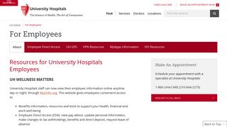 For Employees | University Hospitals | Cleveland, OH | University ...