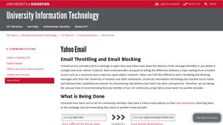Yahoo Email - University of Houston