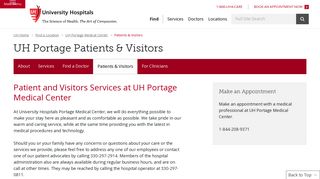 Patient & Visitor Services at UH Portage Medical Center l University ...