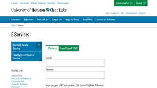 E-Services | University of Houston-Clear Lake