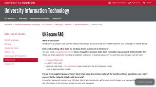 UHSecure FAQ - University of Houston