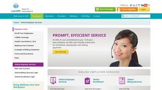 UHA » Online Employer Services