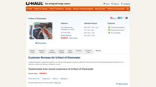 U-Haul: Customer Reviews for U-Haul of Clearwater, Clearwater, FL