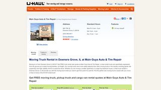U-Haul: Moving Truck Rental in Downers Grove, IL at Main Guys Auto ...