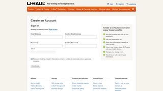 U-Haul: Create account