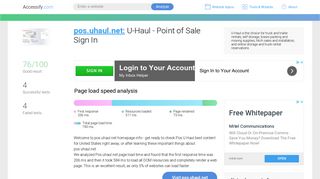 Access pos.uhaul.net. U-Haul - Point of Sale Sign In